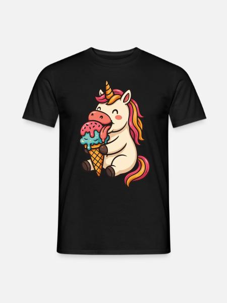 Unicorno Gelato Unicorno Regalo Design - T-shirt uomo - nero