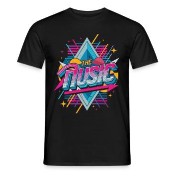 90s Music Shirt – Retro Mixtape Design - Men's T-Shirt - black - Front - AI Model Male 178 light (178cm)