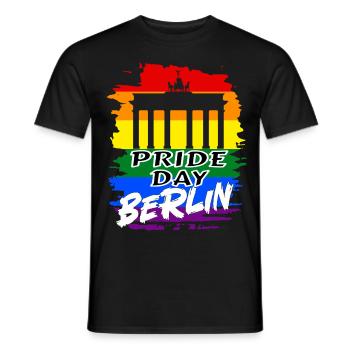 Pride Day Berlin LGBTQ+ Rainbow - Men's T-Shirt - black - Front - AI Model Male 178 light (178cm)
