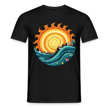Sonne & Urlaub Shirt – Summer Vibes Design - Männer T-Shirt - Schwarz - Vorne - AI Model Male 178 light (178cm)