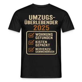 Umzug 2025 Wohnung Umzüge - Männer T-Shirt - Schwarz - Vorne - AI Model Male 178 light (178cm)