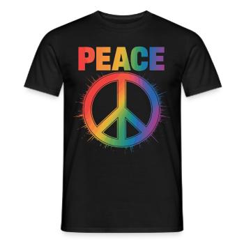 Peace Regenbogen Queer LGBTQ+ Pride Day - Männer T-Shirt - Schwarz - Vorne - AI Model Male 178 light (178cm)