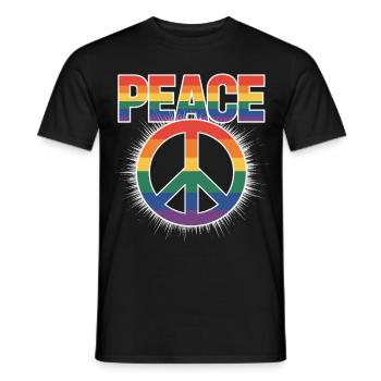 Peace Rainbow Queer Gay Pride Day - T-shirt homme - noir - Devant - AI Model Male 178 light (178cm)