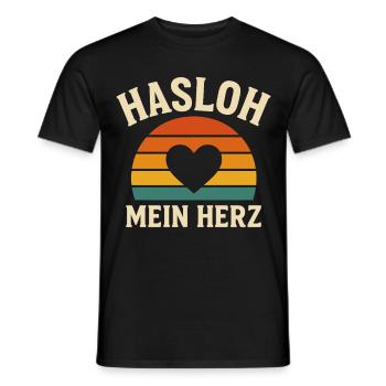 Hasloh Shirt Heimat Norddeutschland Lokal - Männer T-Shirt - Schwarz - Vorne - AI Model Male 178 light (178cm)