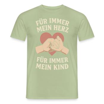 Elternliebe Liebe Mama Papa Familie Design Herz - Männer T-Shirt - Sage - Vorne - AI Model Male 178 light (178cm)