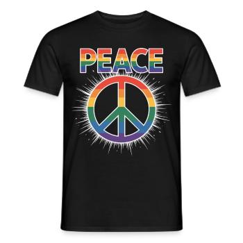 Peace Regenbogen Queer LGBTQ+ Pride Day - Männer T-Shirt - Schwarz - Vorne - AI Model Male 178 light (178cm)