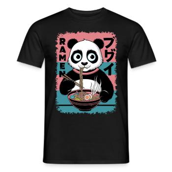 Kawaii Panda Ramen Style Japon Design - T-shirt homme - noir - Devant - AI Model Male 178 light (178cm)