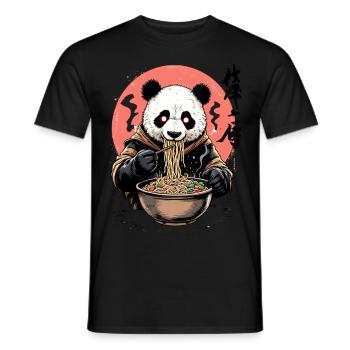 Kawaii Panda Ramen Japan Style Design - Männer T-Shirt - Schwarz - Vorne - AI Model Male 178 light (178cm)