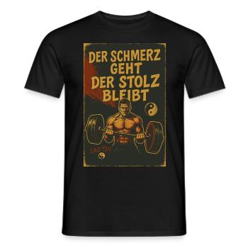 Fitness Schmerz Trainingsshirt für Bodybuilder - Männer T-Shirt - Schwarz - Vorne - AI Model Male 178 light (178cm)