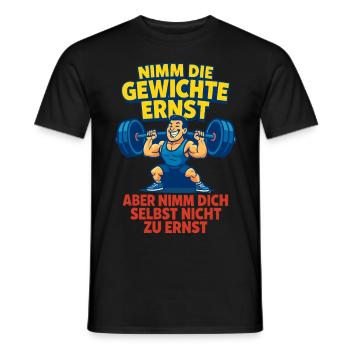 Funny Fitness uWorkout Shirt for Bodybuilders - Men's T-Shirt - black - Front - AI Model Male 178 light (178cm)