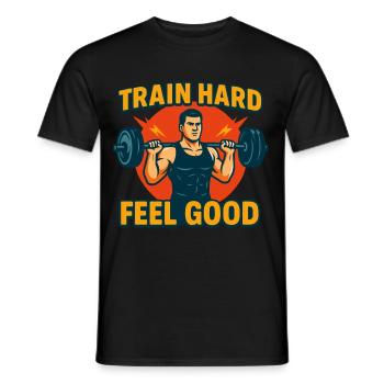 Funny Fitness uWorkout Shirt for Bodybuilders - Men's T-Shirt - black - Front - AI Model Male 178 light (178cm)