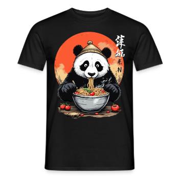 Kawaii Panda Ramen Style Japon Design - T-shirt homme - noir - Devant - AI Model Male 178 light (178cm)