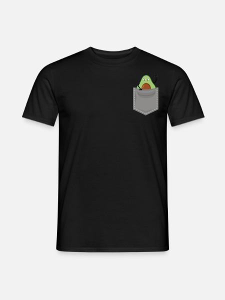 süße Avocado in einer Brust-Tasche - Männer T-Shirt - Schwarz