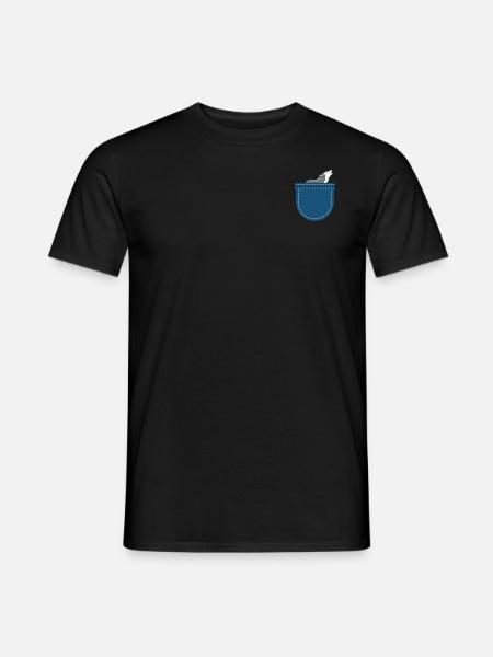 Wald Tier Waldbewohner Geschenk Brusttasche Wolf - Männer T-Shirt - Schwarz