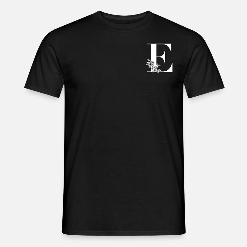Buchstabe E Blume - Männer T-Shirt - Schwarz