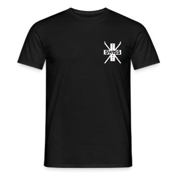 Ski Swiss Ski motif blanc - T-shirt homme - noir - Devant - AI Model Male 178 light (178cm)