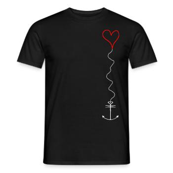 Das Meer die Liebe und der Anker - Männer T-Shirt - Schwarz - Vorne - AI Model Male 178 light (178cm)