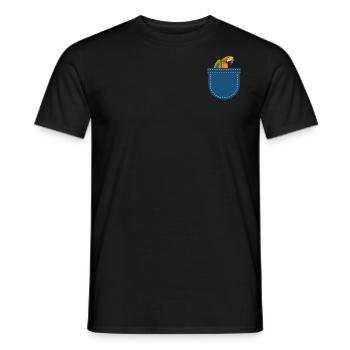 Exotisches Tier Vogel Geschenk Brusttasche Papagei - Männer T-Shirt - Schwarz - Vorne - AI Model Male 178 light (178cm)