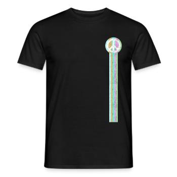 Peace-Symbol Blumen Flowerpower Hippie - Männer T-Shirt - Schwarz - Vorne - AI Model Male 178 light (178cm)