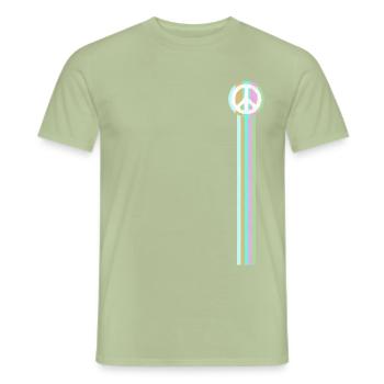 Peace-Symbol Blumen Flowerpower Hippie - Männer T-Shirt - Sage - Vorne - AI Model Male 178 light (178cm)