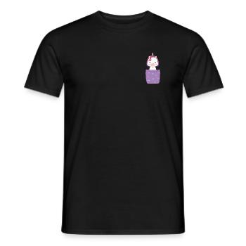 Unicorn in Breast Pocket Cute Unicorn in my Pocket - Men's T-Shirt - black - Front - AI Model Male 178 light (178cm)