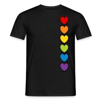 LGBT CSD LGBTQ+ HERZ REGENBOGEN HERZEN PRIDE MONTH - Männer T-Shirt - Schwarz - Vorne - AI Model Male 178 light (178cm)