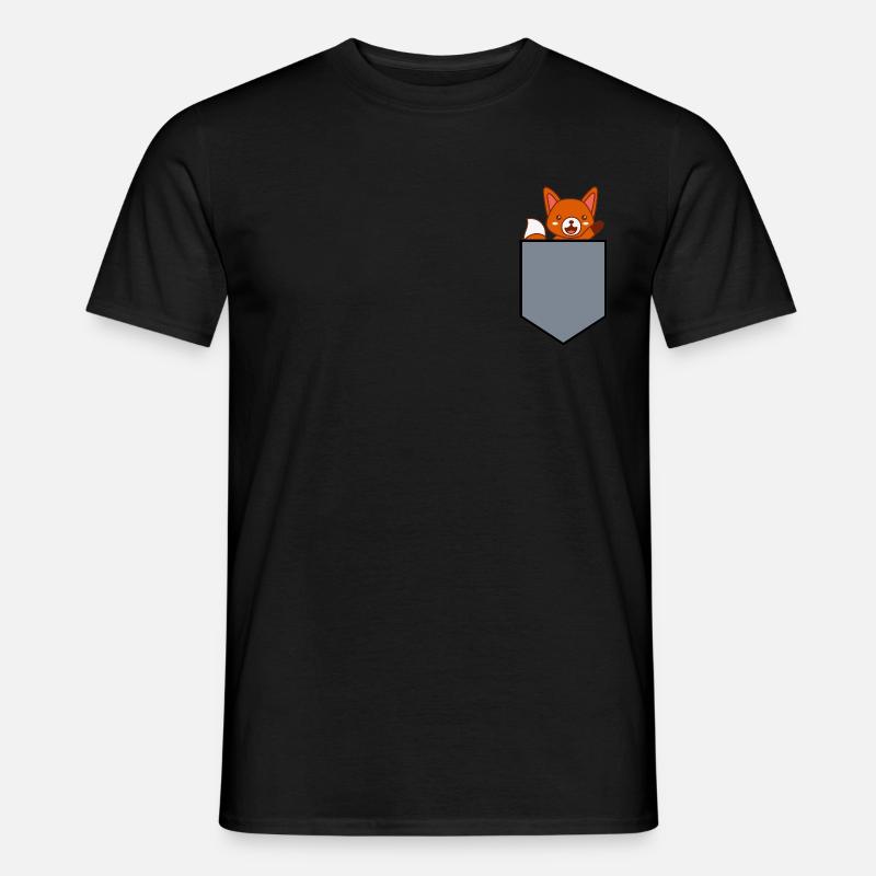 Fuchs in einer Tasche - Männer T-Shirt - Schwarz