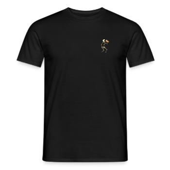 Skeleton drinks beer, Halloween - Men's T-Shirt - black - Front - AI Model Male 178 light (178cm)