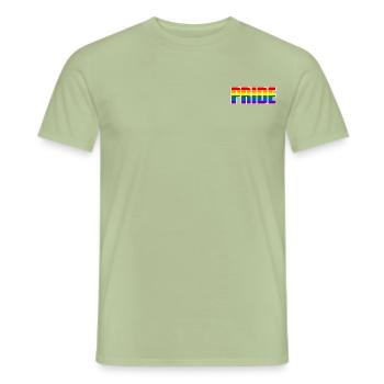 FIERTÉ - LGBT - ARC-EN-CIEL - T-shirt homme - vert sauge - Devant - AI Model Male 178 light (178cm)