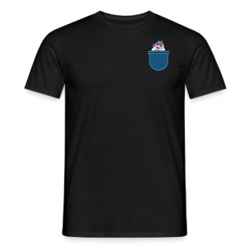 Fantasy Animal Gift Chest Pocket Unicorn - Men's T-Shirt - black - Front - AI Model Male 178 light (178cm)
