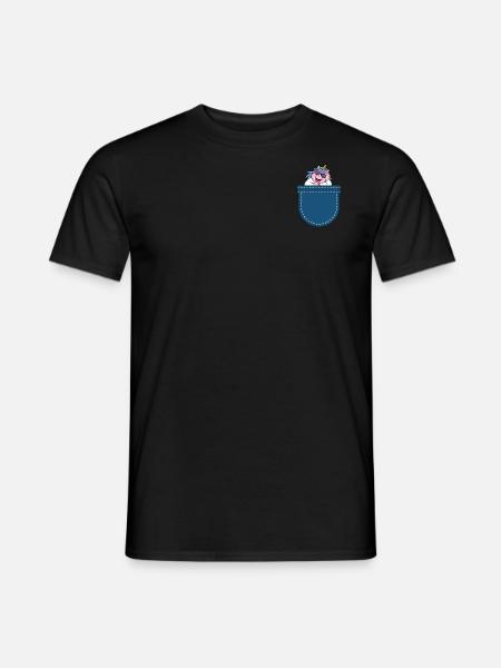 Fantasy Animal Cadeau Chest Poche Licorne - T-shirt homme - noir