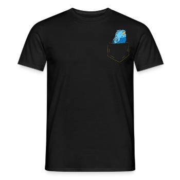 Perruche - Dans la poche poitrine / poche de chemise - T-shirt homme - noir - Devant - AI Model Male 178 light (178cm)