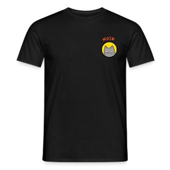 Moin Katze für Katzenfans die Moin sagen wollen - Männer T-Shirt - Schwarz - Vorne - AI Model Male 178 light (178cm)