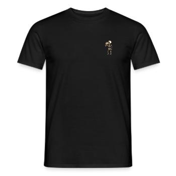 Skeleton drinks beer, Halloween - Men's T-Shirt - black - Front - AI Model Male 178 light (178cm)