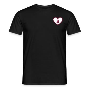 Buchstabe b Herz Sport Trend Burgund - Geschenkidee - Männer T-Shirt - Schwarz - Vorne - AI Model Male 178 light (178cm)
