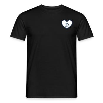 Trendy blue sports heart letter - gift idea - Men's T-Shirt - black - Front - AI Model Male 178 light (178cm)