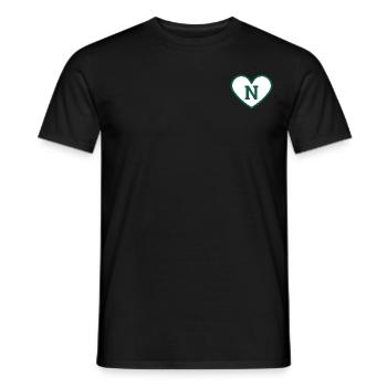 Letter n heart sport green trend - gift idea - Men's T-Shirt - black - Front - AI Model Male 178 light (178cm)