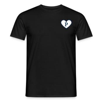 Buchstabe p Herz Sport Trend blau - Geschenkidee - Männer T-Shirt - Schwarz - Vorne - AI Model Male 178 light (178cm)