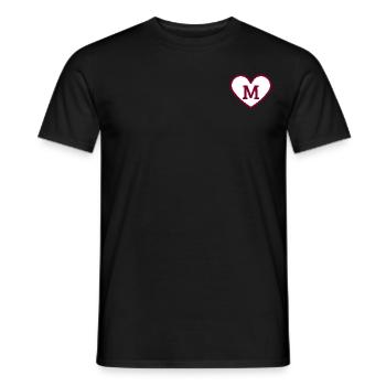 Buchstabe m herz sport trendy burgund - Geschenkidee - Männer T-Shirt - Schwarz - Vorne - AI Model Male 178 light (178cm)