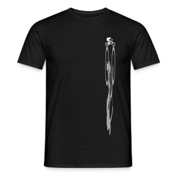 Mountain bike mountain biking shadow - Men's T-Shirt - black - Front - AI Model Male 178 light (178cm)