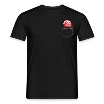 Eagle head in breast pocket claws Adler Frankfurt - Men's T-Shirt - black - Front - AI Model Male 178 light (178cm)