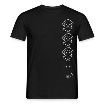 Lustige Schafe - Augen - Ich - Schwarzes Schaf - Männer T-Shirt - Schwarz - Vorne - AI Model Male 178 light (178cm)