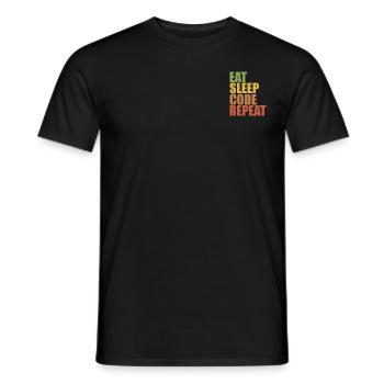 Eat, Sleep, Code, Repeat - Men's T-Shirt - black - Front - AI Model Male 178 light (178cm)