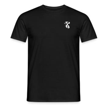 E - Men's T-Shirt - black - Front - AI Model Male 178 light (178cm)