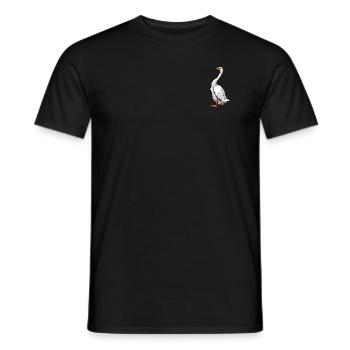 lustige Gans - skeptisch und wachsam - Gänsefan - Männer T-Shirt - Schwarz - Vorne - AI Model Male 178 light (178cm)