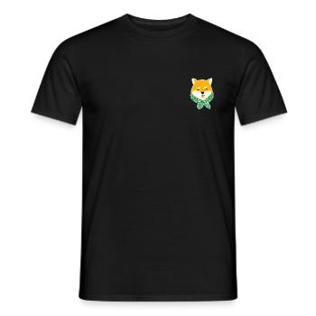 Doux Shiba Inu chien avec collier - T-shirt homme - noir - Devant - AI Model Male 178 light (178cm)
