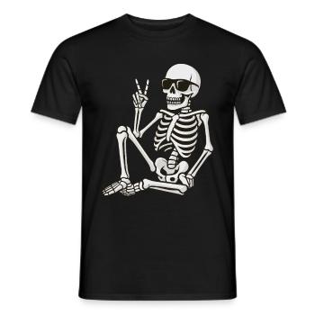 Cool Skeleton Peace Halloween Design - Men's T-Shirt - black - Front - AI Model Male 178 light (178cm)