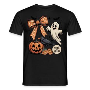 Halloween Geist - Männer T-Shirt - Schwarz - Vorne - AI Model Male 178 light (178cm)