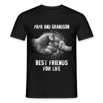 PAPA AND GRANDSON - Men's T-Shirt - black - Front - AI Model Male 178 light (178cm)