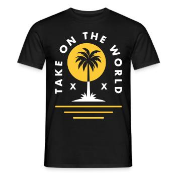 Partez à l’assaut du monde - T-shirt homme - noir - Devant - AI Model Male 178 light (178cm)